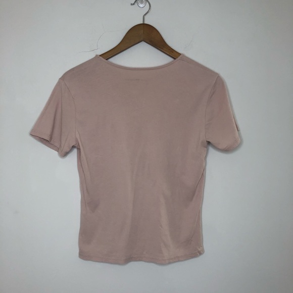 Brandy Melville Pink Cropped Shirt - Picture 2 of 5